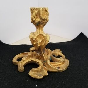 Unk Heavy Gold Ornate Candle Holder